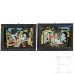 Ein Paar Hinterglasbilder, süddeutsch, 18. Jahrhundert