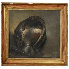 Gemälde eines Mantelhelmes, signiert J. PAY und datiert 1883