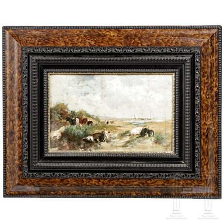 Gemälde "Kühe am Strand", deutsch oder Niederlande, um 1900 - photo 1