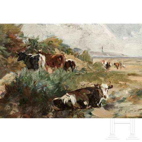 Gemälde "Kühe am Strand", deutsch oder Niederlande, um 1900 - Foto 2