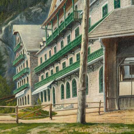 Gemälde Schweizer Bergsee, signiert "Angerosa 1909" - фото 4