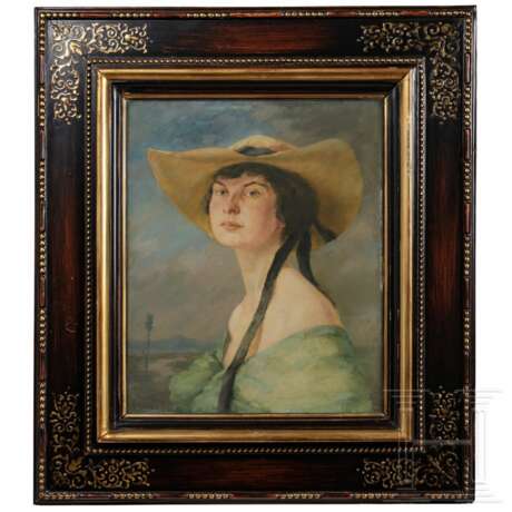 Toni Roth (1899 - 1971) - Portrait einer jungen Dame mit Hut - photo 1