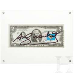 Andy Warhol - Zwei-Dollar Schein, handsigniert und gestempelt, USA, 1976