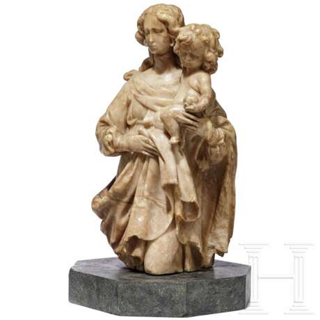 Madonnenfigur mit Jesuskind, Alabaster, flämisch, 16./17, Jahrhundert - Foto 1