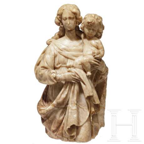 Madonnenfigur mit Jesuskind, Alabaster, flämisch, 16./17, Jahrhundert - фото 3