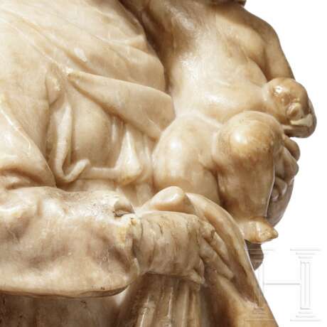 Madonnenfigur mit Jesuskind, Alabaster, flämisch, 16./17, Jahrhundert - Foto 9