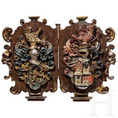 Zwei Wappenschilde, deutsch, 17. Jahrhundert - Foto 1