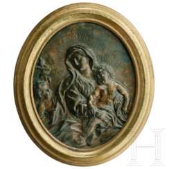 Bronzerelief der Hl. Maria mit Kind, Italien, 19. Jahrhundert