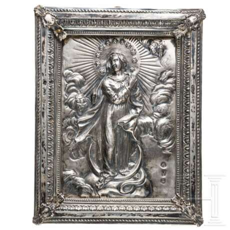 Maria Immaculata im Strahlenkranz in gemarktem Silber, um 1800 - photo 1