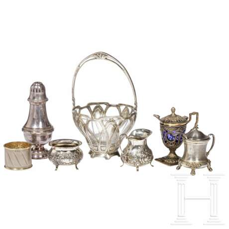 Sechs Silberobjekte für eine Tee-/Kaffetafel, deutsch, um 1900 - Foto 2