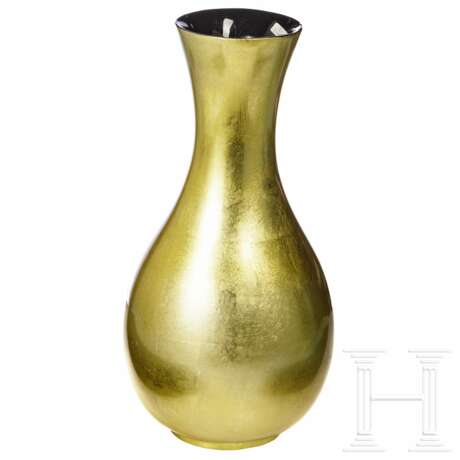 Blattvergoldete Designer-Vase, Paris, 1980er Jahre - Foto 2