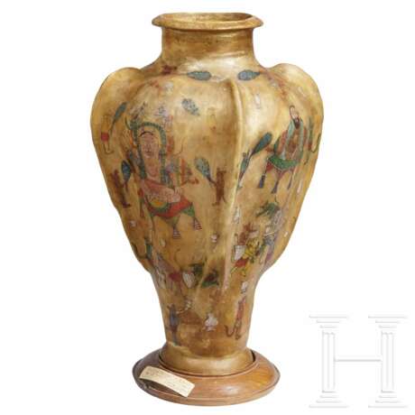 Bemalte Rohhaut-Vase, Indien, 1. Hälfte 20. Jahrhundert - photo 2