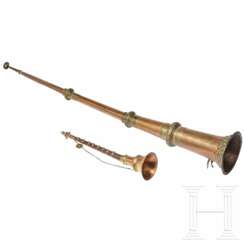 Zeremonialhorn und -flöte, Tibet/Nepal, 20. Jahrhundert