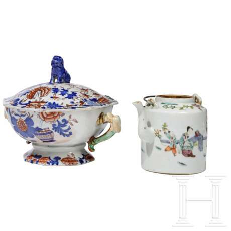 Teekanne, Deckelgefäß und Thangka-Bild, 19. Jahrhundert - Foto 2