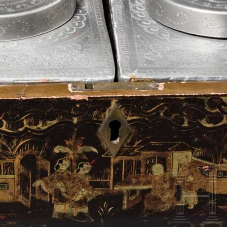 Lack-Teedose mit Goldmalerei, China, 19. Jahrhundert - Foto 4