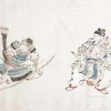 Tuschezeichnung zweier Samurais, Japan, späte Edo-Periode - Foto 2