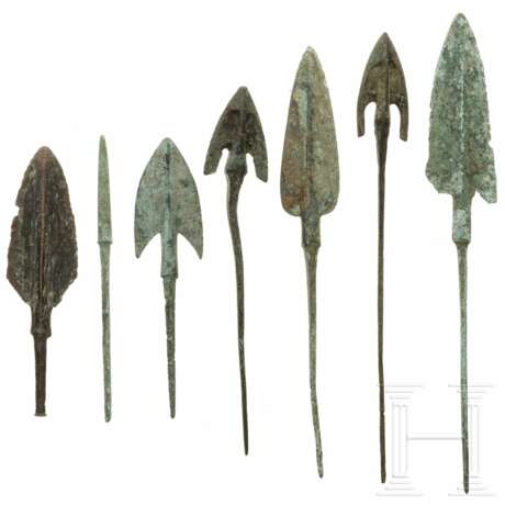 Sieben Pfeilspitzen, Bronze, Vorderasien, ca. 1000 vor Christus - Foto 1