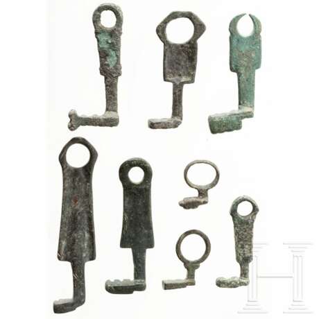 Acht Bronzeschlüssel, römisch, 1. - 4. Jahrhundert - Foto 2