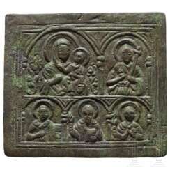 Kleine reliefierte Bronzetafel, spätbyzantinisch, 11. - 14. Jahrhundert