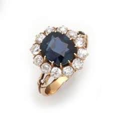 Точный русский модерн кольцо с сапфиром-отделочных алмаз