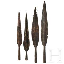 Vier keltische Lanzenspitzen, 2. - 1. Jahrhundert vor Christus