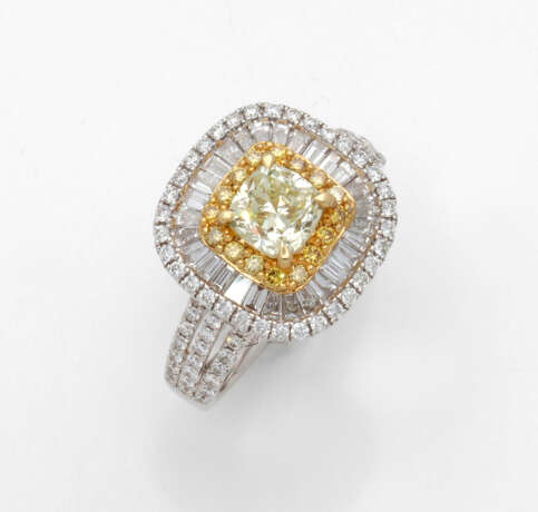 Eleganter Fancy-Yellow-Diamantring - Foto 1