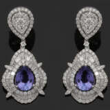 Paar hochqualitätvolle Juwelen-Ohrgehänge mit Tansaniten - Foto 1