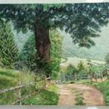 Painting “Landscape with a tree”, Canvas, Oil painting, 20th Century Realism, деревенский пейзаж, Russia, 2020-21г. - photo 1