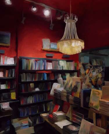 Painting “Bookshop”, масло холст акрил, United Kingdom, 2021 - photo 1