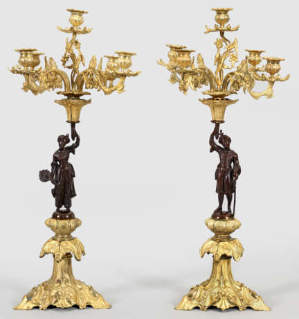 Paar große Napoleon III-Figurengirandolen - photo 1