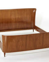 Double bed with curved headboard and footboard