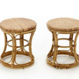 Pair of rattan stools - фото 1