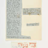 Gio Ponti. Lot consisting of a circulated postcard and a collage of a letter dated 25 - фото 2