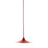 Suspension lamp with lampshade in red painted metal - photo 1