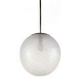 Venini. Suspension lamp with globular diffuser in reticello glass - фото 1