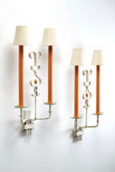 Pair of two-flame wall lamps