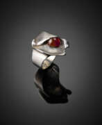 Antonia Campi. Ring with silver and carnelian structure