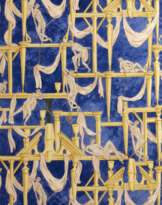 Casa degli EfebiFabric, drape from the design of Gio Ponti mounted on a plywood panel