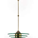 Suspension lamp composed of three disks with a sloping diameter, in very thick ground and tempered crystal - фото 1