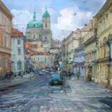 Painting “STREET VIEW IN PRAGUE 2014”, Canvas on the subframe, Oil paint, Impressionist, Cityscape, Russia, 2014 - photo 1
