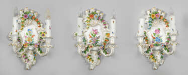 Three large wall appliques with floral decor