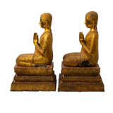 Paar Mönche aus Bronze. THAILAND/RATANAKOSIN, 19. Jahrhundert/frühes 20. Jahrhundert. - photo 4