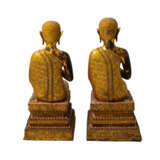 Paar Mönche aus Bronze. THAILAND/RATANAKOSIN, 19. Jahrhundert/frühes 20. Jahrhundert. - Foto 5