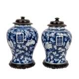 Paar blau-weisse Balustervasen aus Porzellan. CHINA. - Foto 1