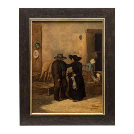 SEVERAC, T. (Maler/in 19. Jahrhundert), "Jäger in der Küche", - Foto 2