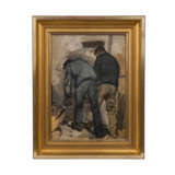 MONOGRAMMIST CM (Maler 19./20. Jahrhundert), "Zwei Arbeiter am Hochofen", - photo 2