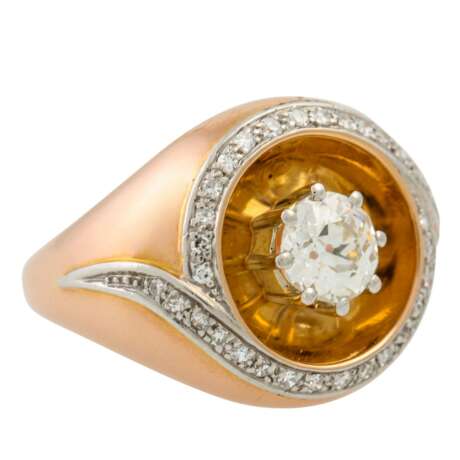Ring mit Altschliffdiamant von ca. 0,95 ct, - Foto 5