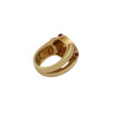 FIBULA Ring mit Brillant, 0,02 ct und 3 kl. Rubincabochons, - Foto 3