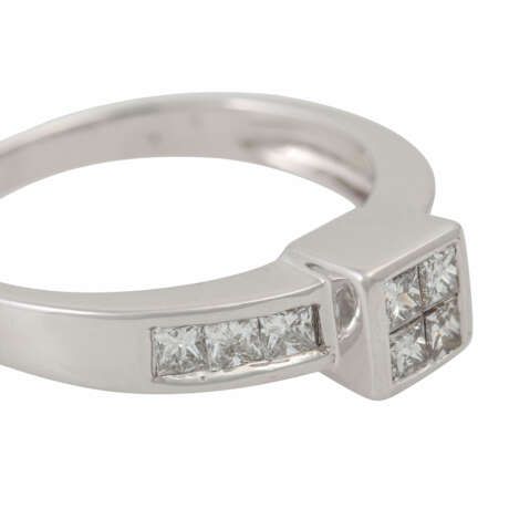 Ring mit 10 Prinzessdiamanten zusammen ca. 0,59 ct, - photo 5