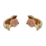 Paar Clip-Ohrstecker, mit 4 Brilliant zusammen ca. 0,06ct, gute Farbe u. Reinheit, - фото 4